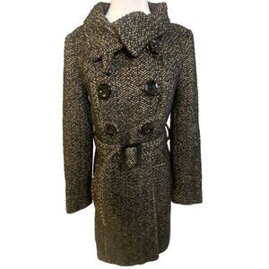 Zara Rare Women Winter Jacket Coat Double Breast Vintage y2k Black Beige Small